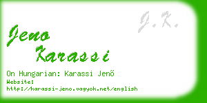 jeno karassi business card